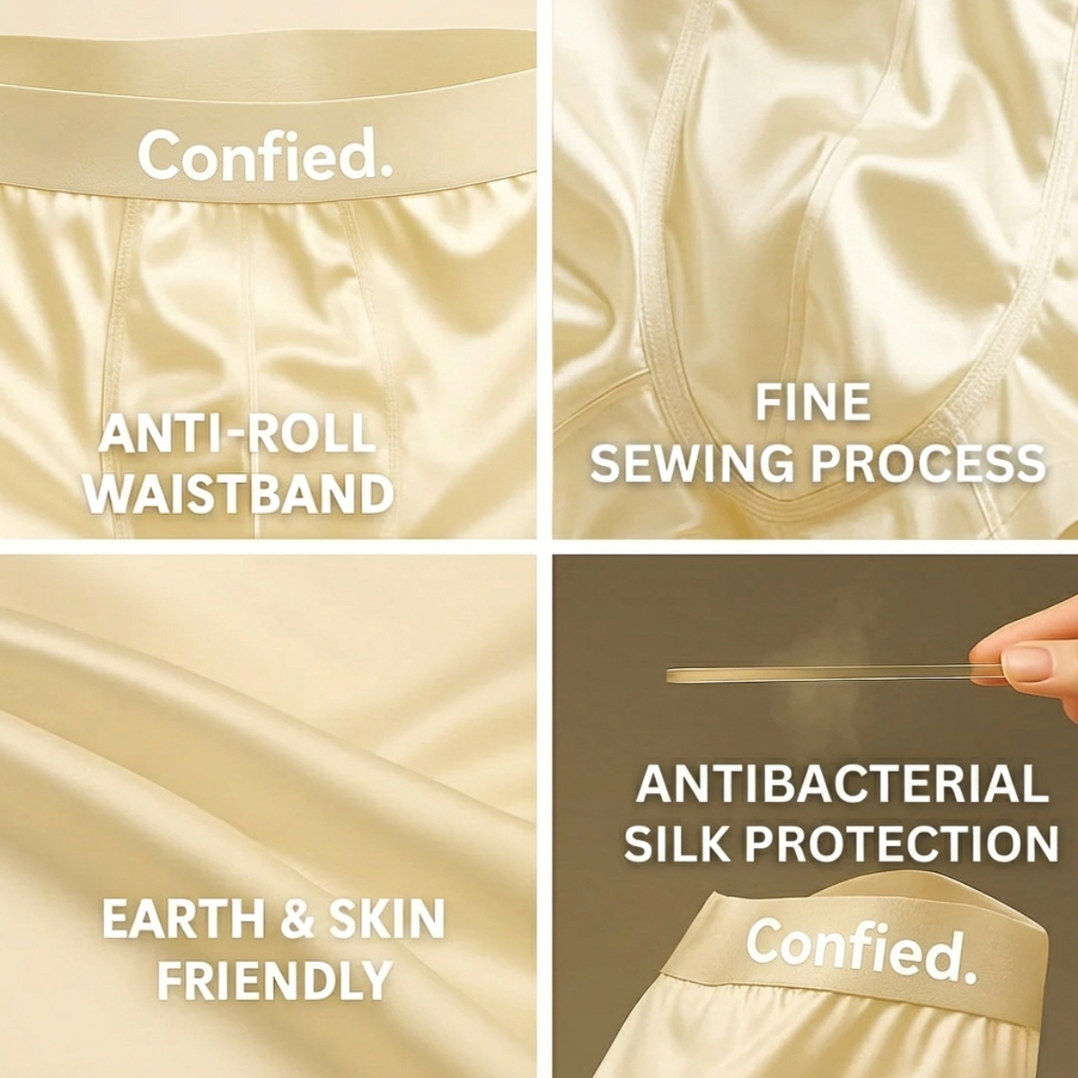 Confied Silk Boxers - Elevate Your Comfort!
